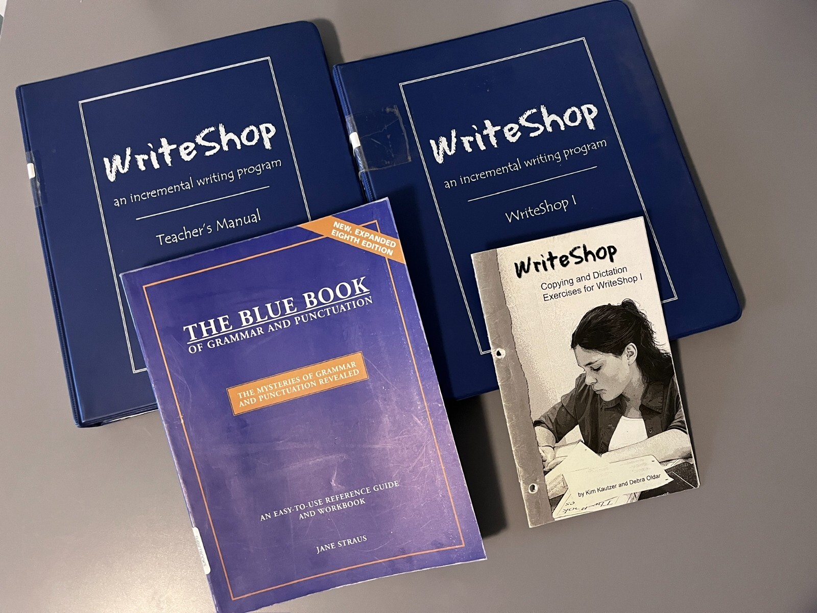WriteShop 1 SET Teacher’s Manual, Student Workbook,Grammar Blue Book,Copybook
