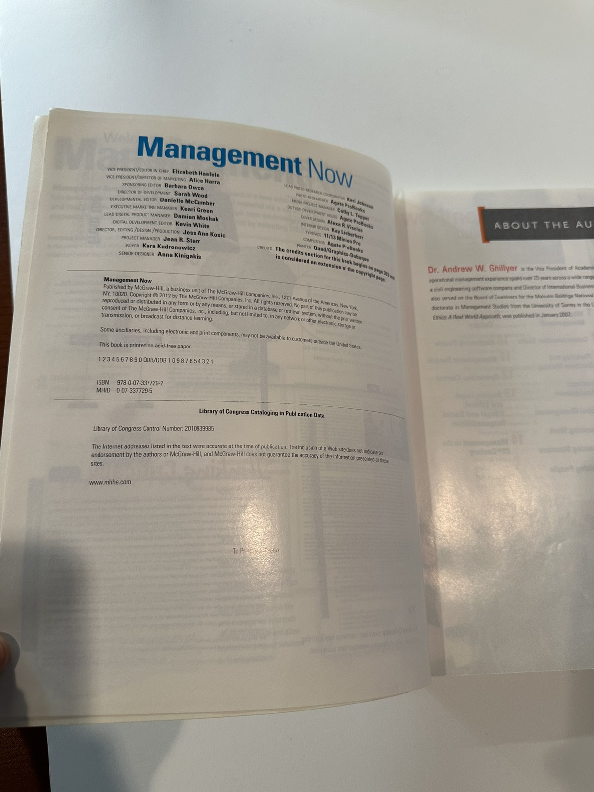 Management Now: Skills for 21st Century Management by Dean Ghillyer, Andrew W