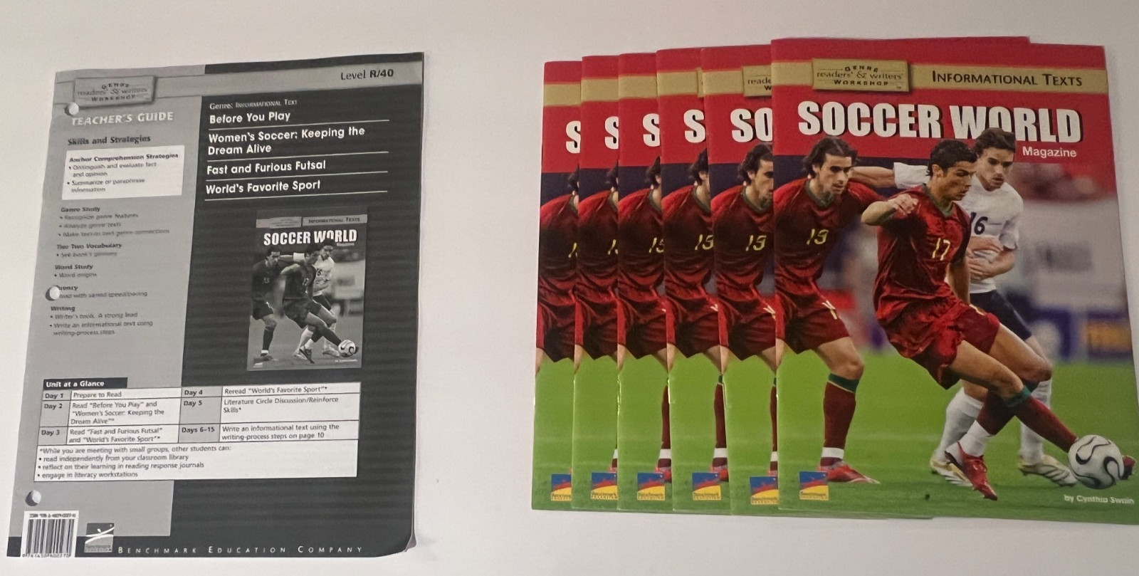 Benchmark Readers & Writers Workshop Soccer World – 6 Student Books + Teacher Gu