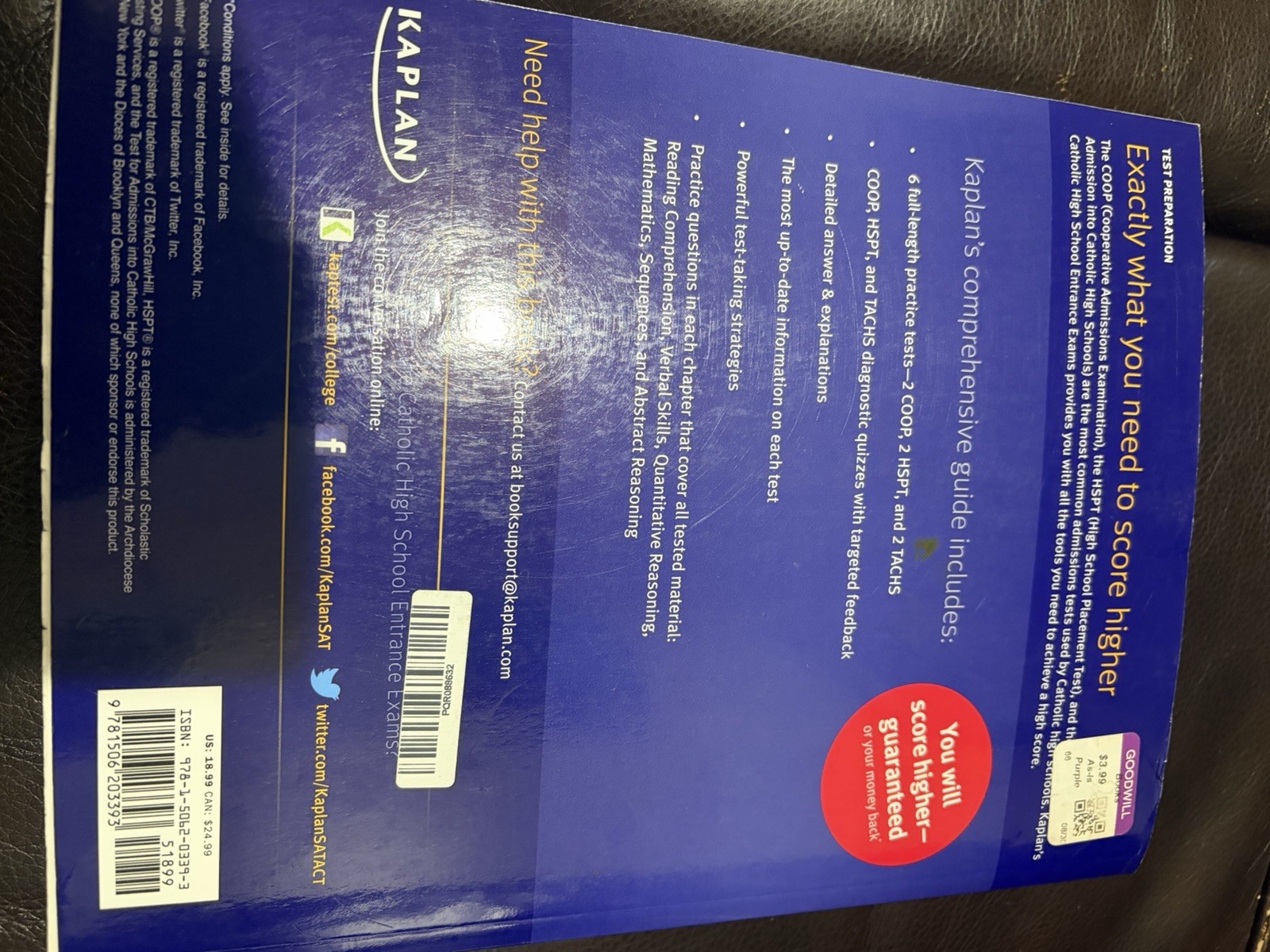 Catholic High School Entrance Exams COOP/HSPT/TACHS by Kaplan Publishing
