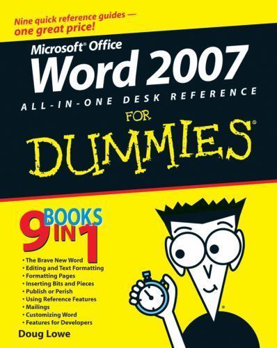 Word 2007 All-in-One Desk Reference For Dum- paperback, 9780470040584, Doug Lowe