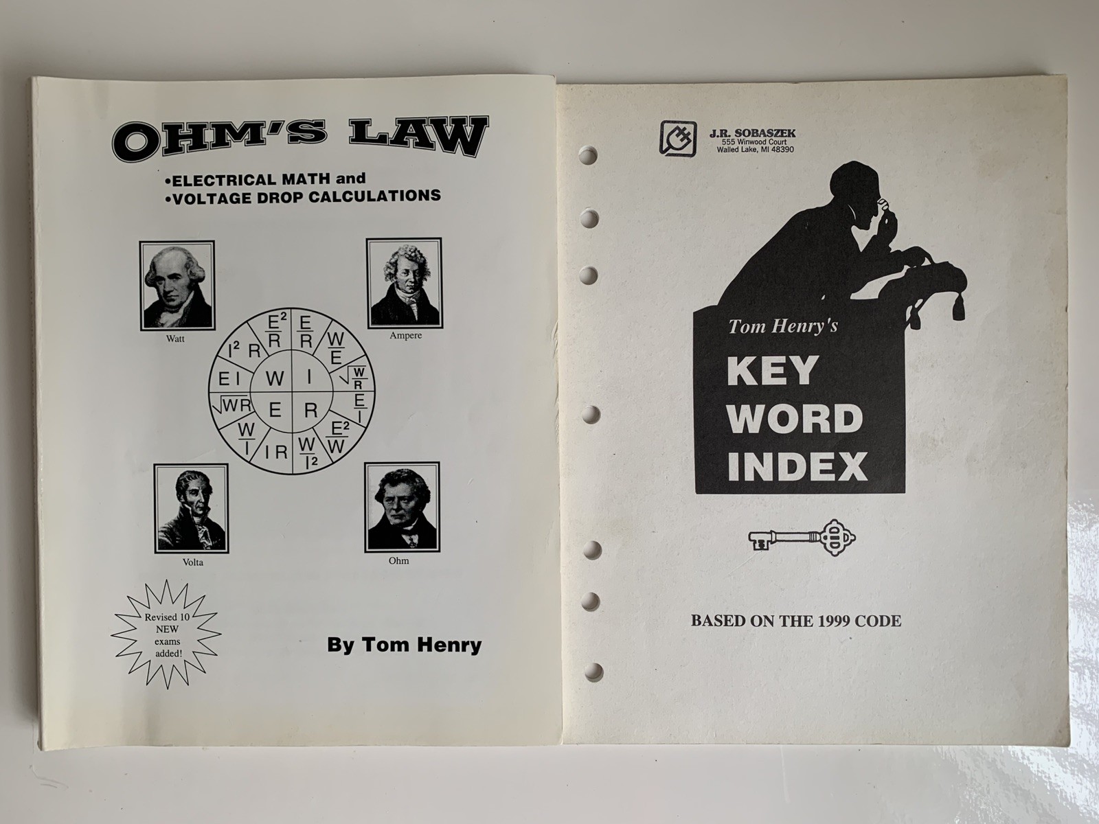 Lot 2 Tom Henry – Revised Ohm’s Law Electrical Math – 1999 Code Key Word Index