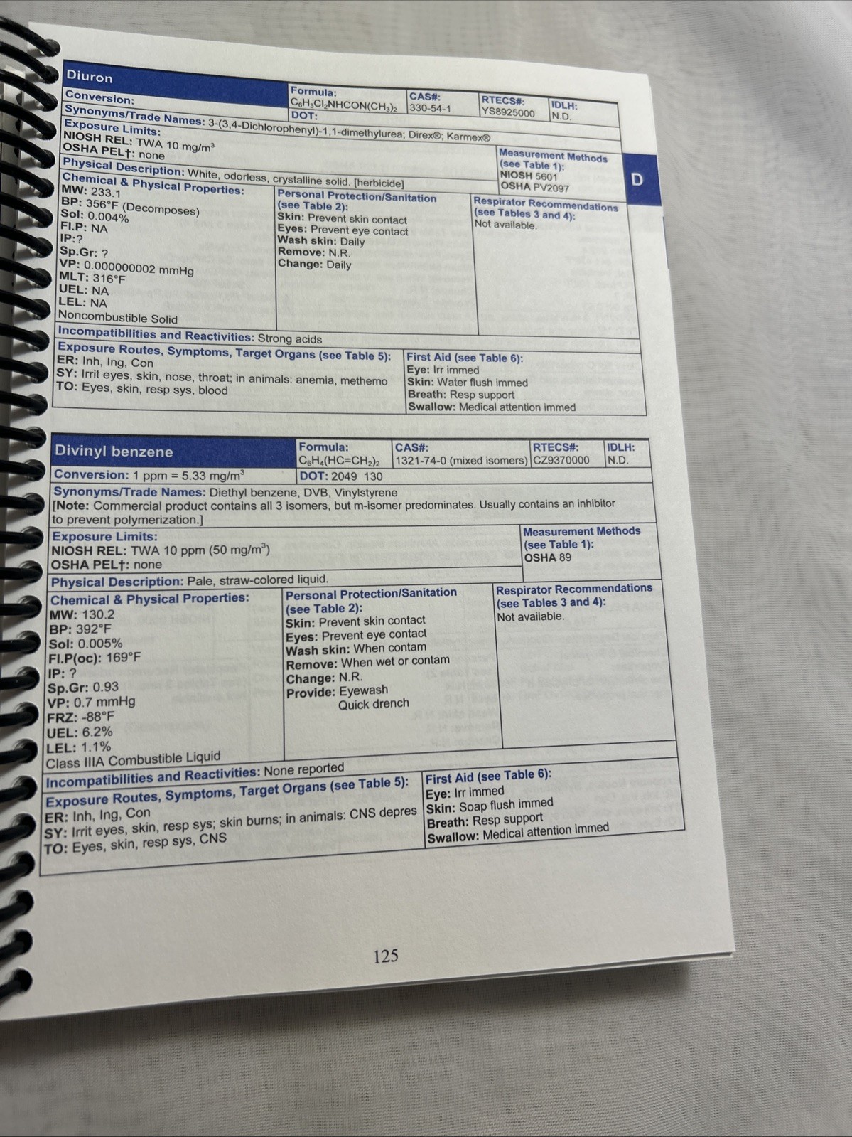 NIOSH Pocket Guide to Chemical Hazards September 2007 Reference Book