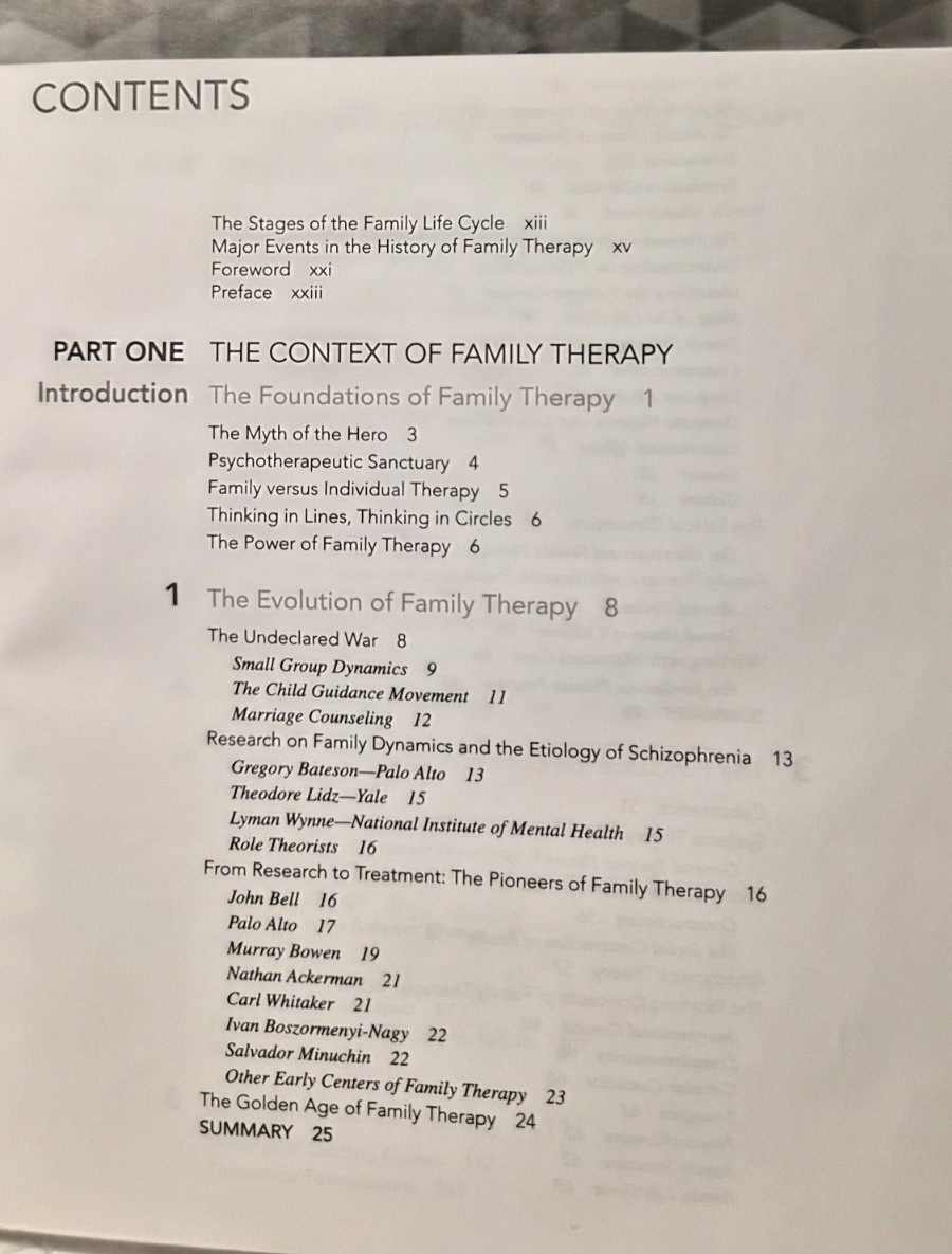 Family Therapy Concepts and Methods: Davis & Nichols (see photos:)