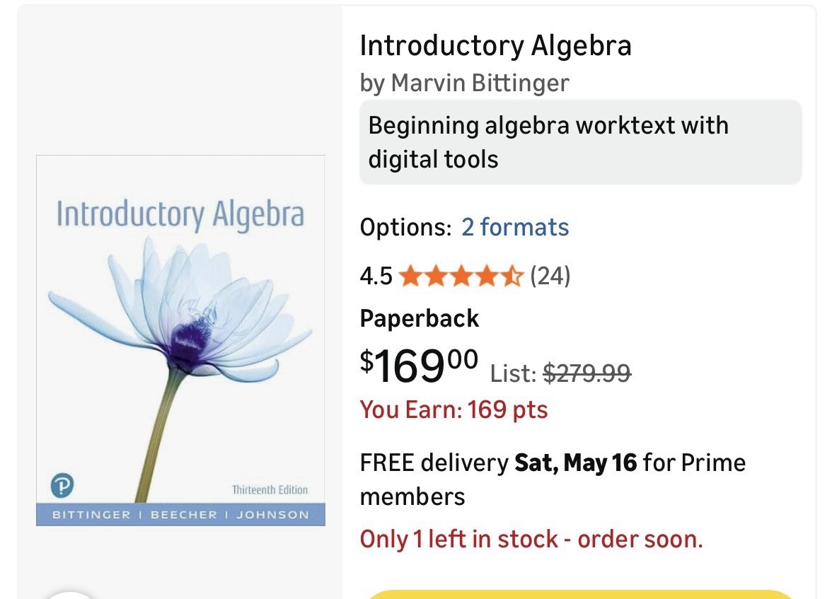 INTRODUCTORY ALGEBRA (13TH EDITION) By Judith A. Beecher & Marvin L. Bittinger