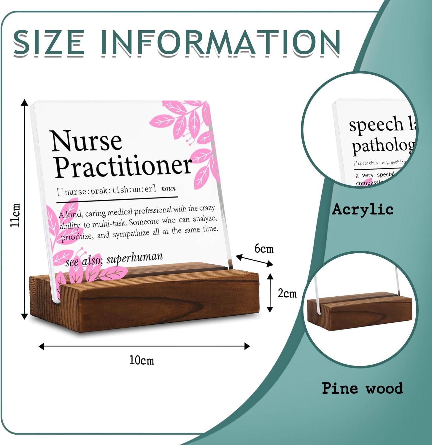 Clear Acrylic Nurse Practitioner Appreciation Sign for Office Decor – 4.7×2.7in