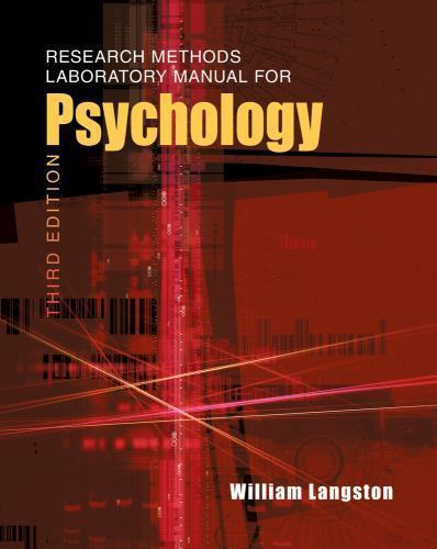Research Methods Laboratory Manual for Psychology (with InfoTrac) by Langston,