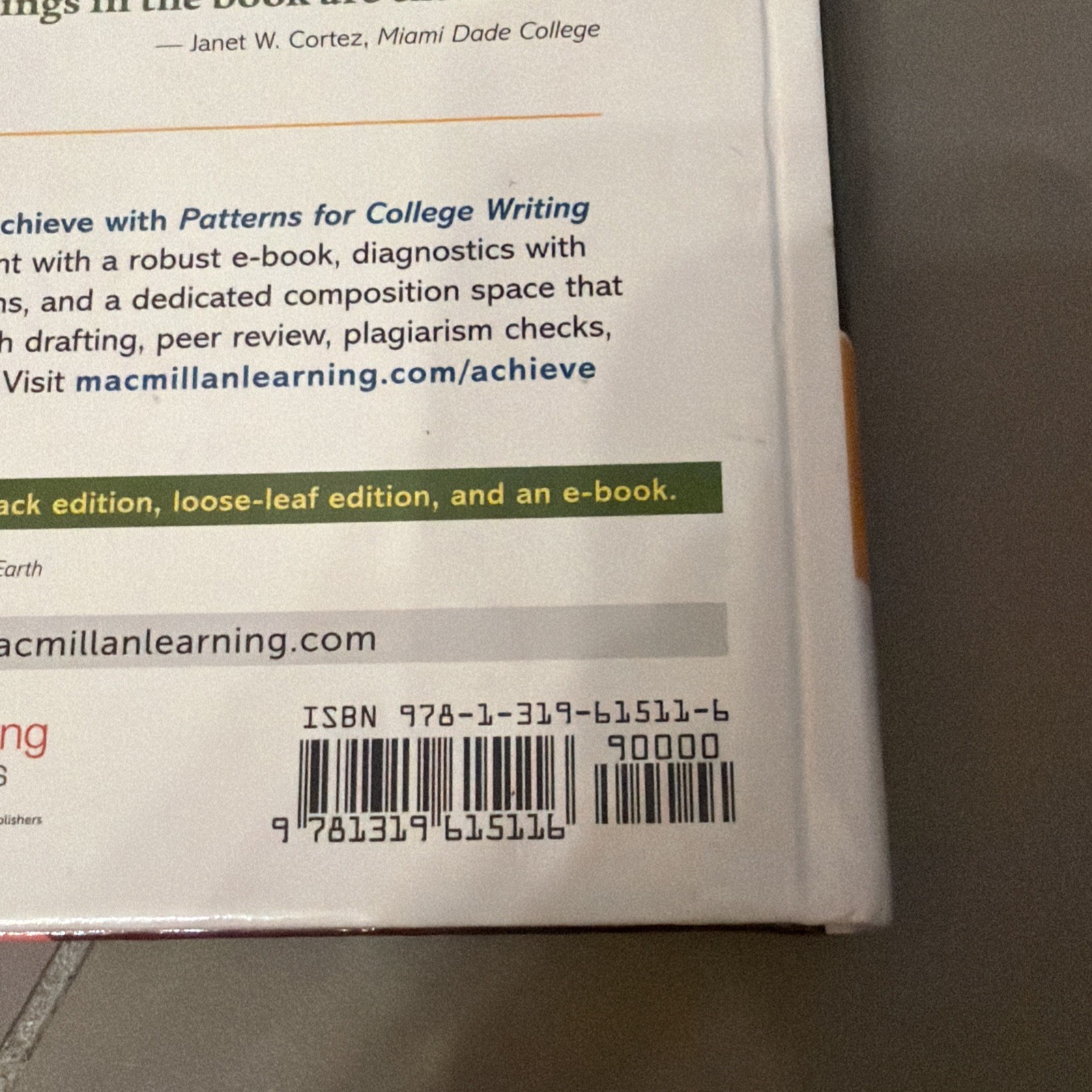 Patterns for College Writing:Rhetorical Reader 16th Kirszner/Mandela -Hardcover