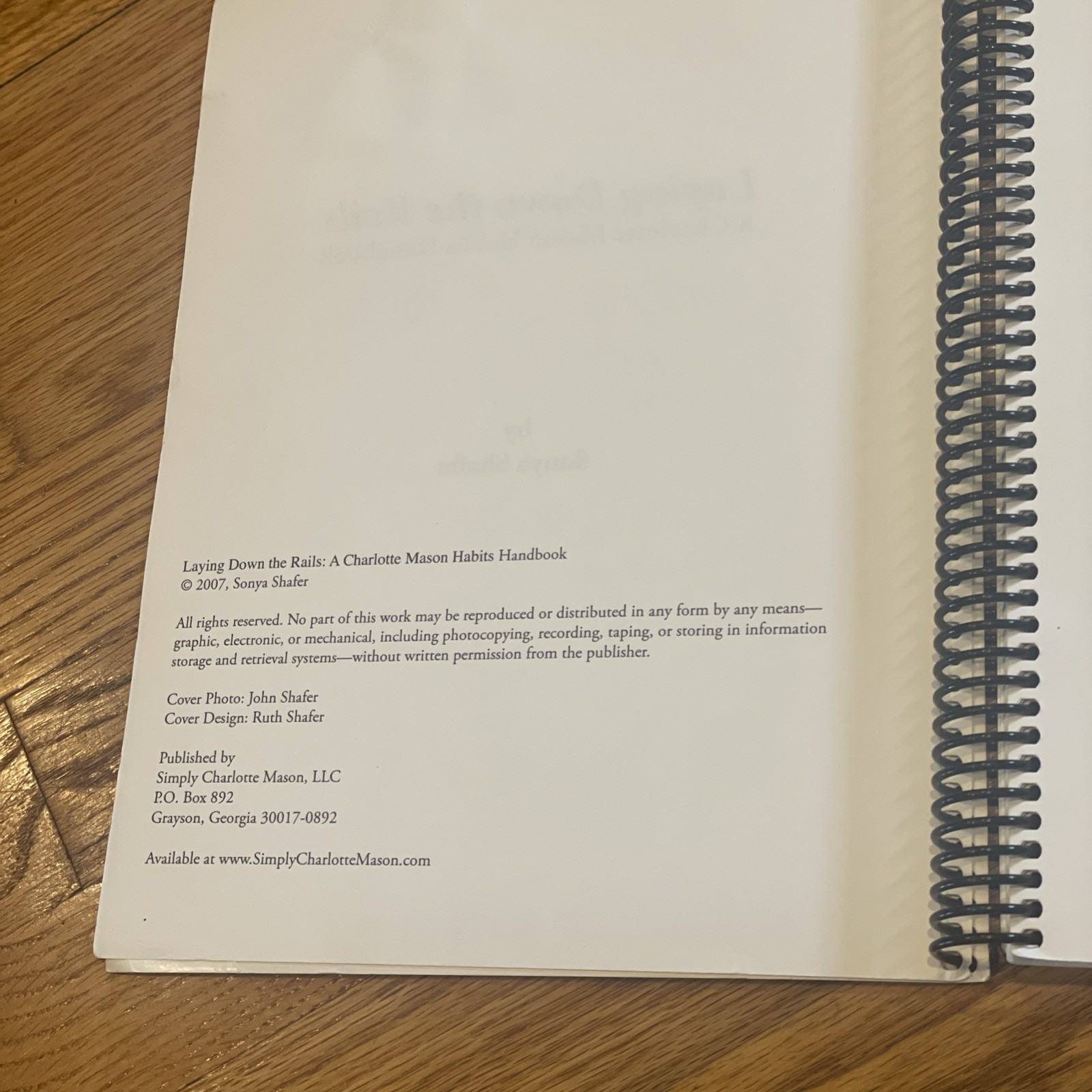 Laying Down the Rails Spiral Book Habits Handbook Simply Charlotte Mason