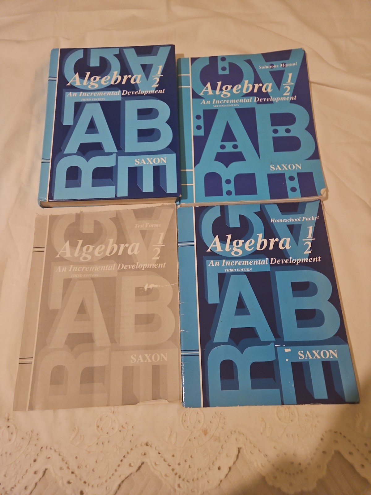 Lot Saxon Math Algebra 1/2 Textbook Tests & Solutions Manual 3rd Edition (M)