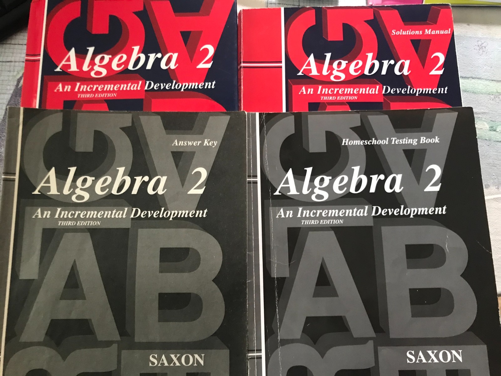 Saxon ALGEBRA 2 Complete Set – Text, Sol Manual, HS Tests, Answer Key – GOOD