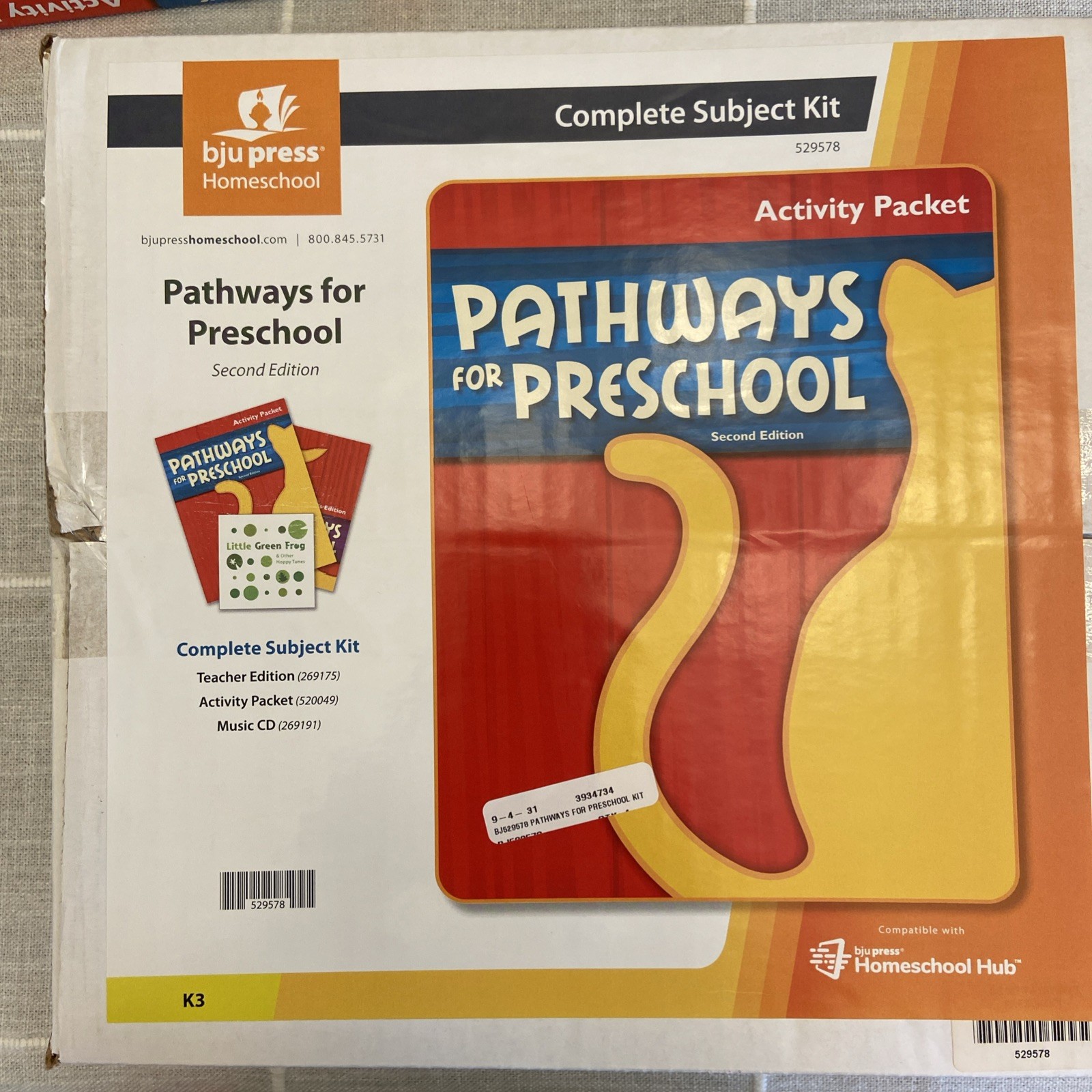 NEW BJU Press K3 PATHWAYS TO PRESCHOOL Complete Subject Kit 2nd Ed 2-3 year olds