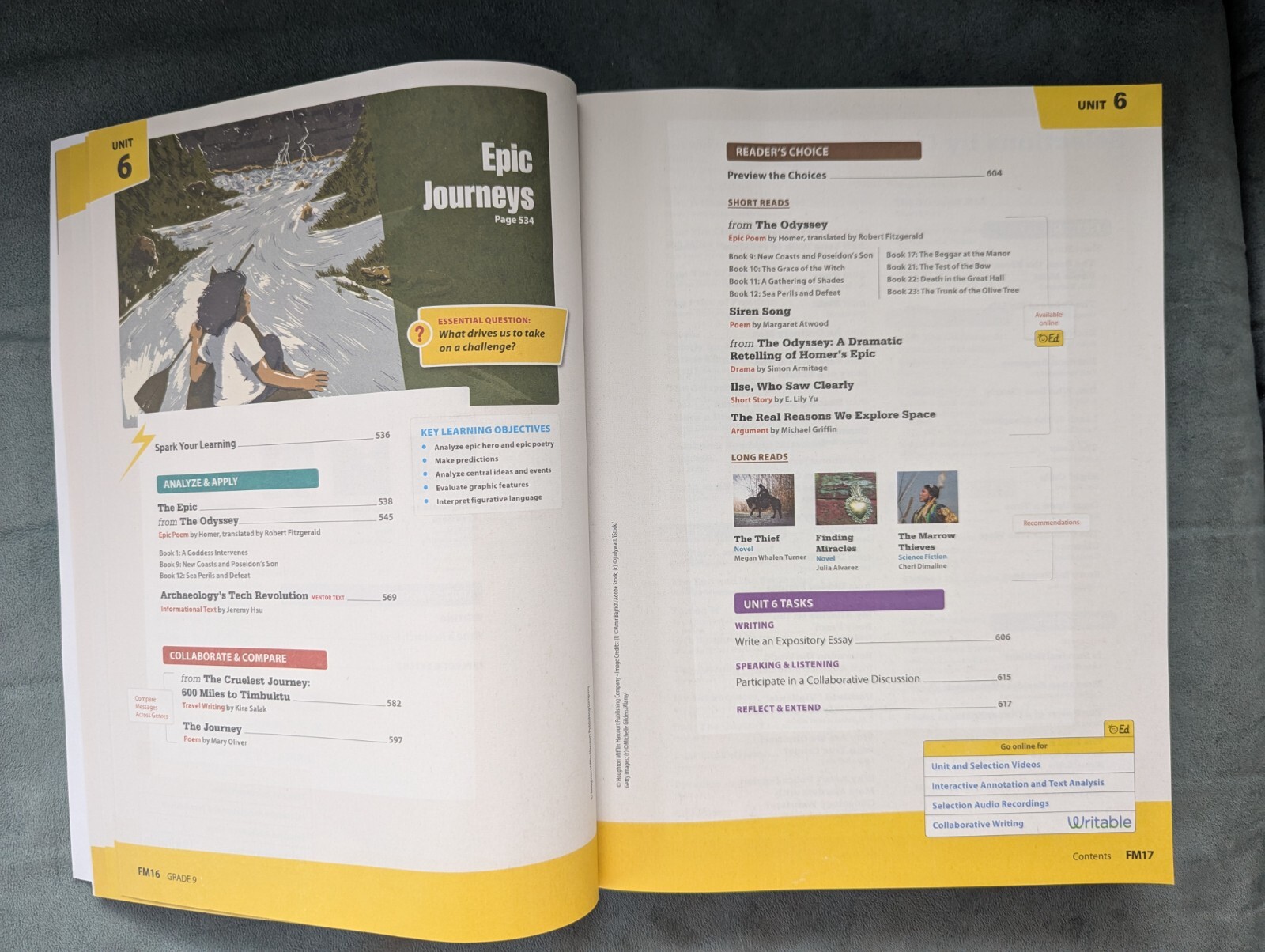 HMH Into Literature Florida Student Grade 9 Workbook