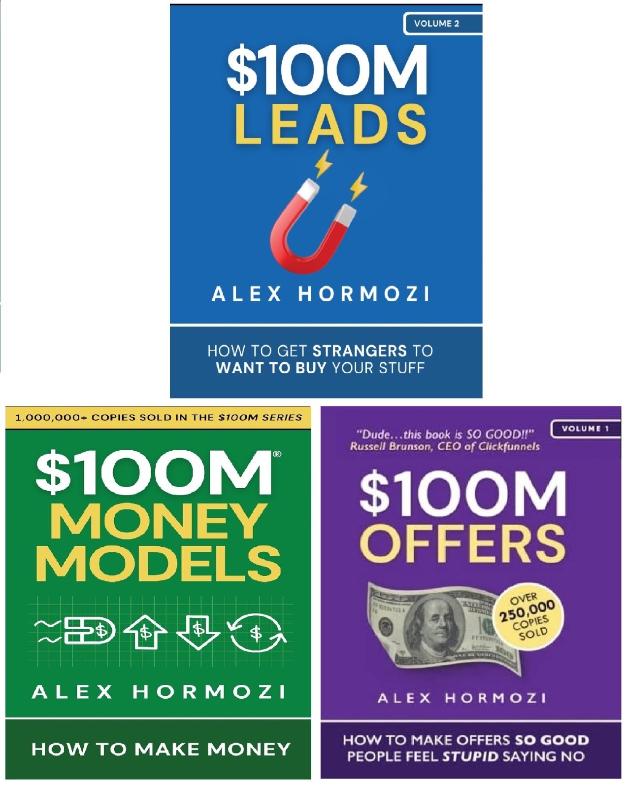 Alex Hormozi 3 Books Set: $100M Leads, $100M Money Models & $100M Offers