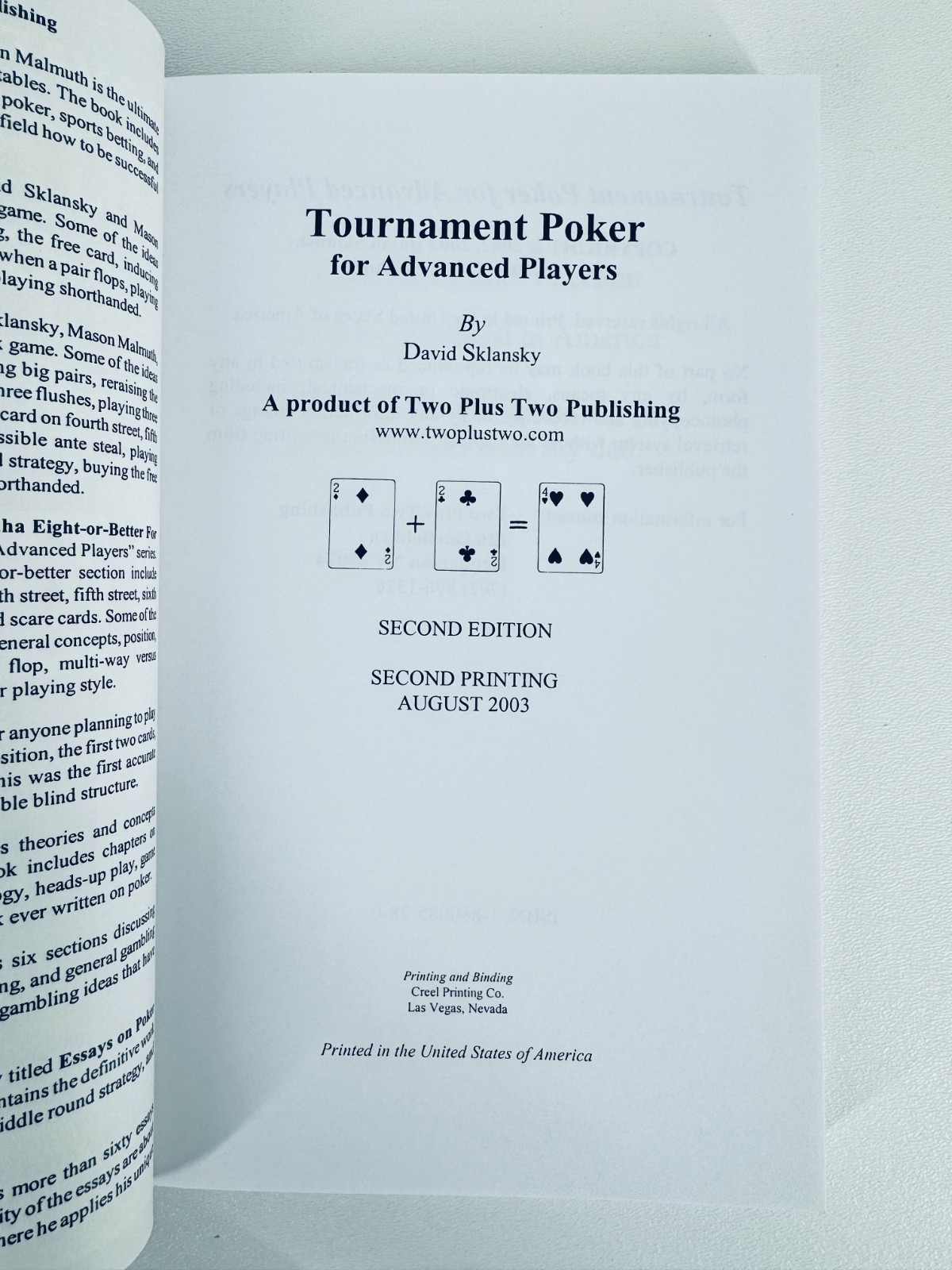 Poker & Texas Hold’em Books – David Sklansky, Ken Warren, & Marshall Miles