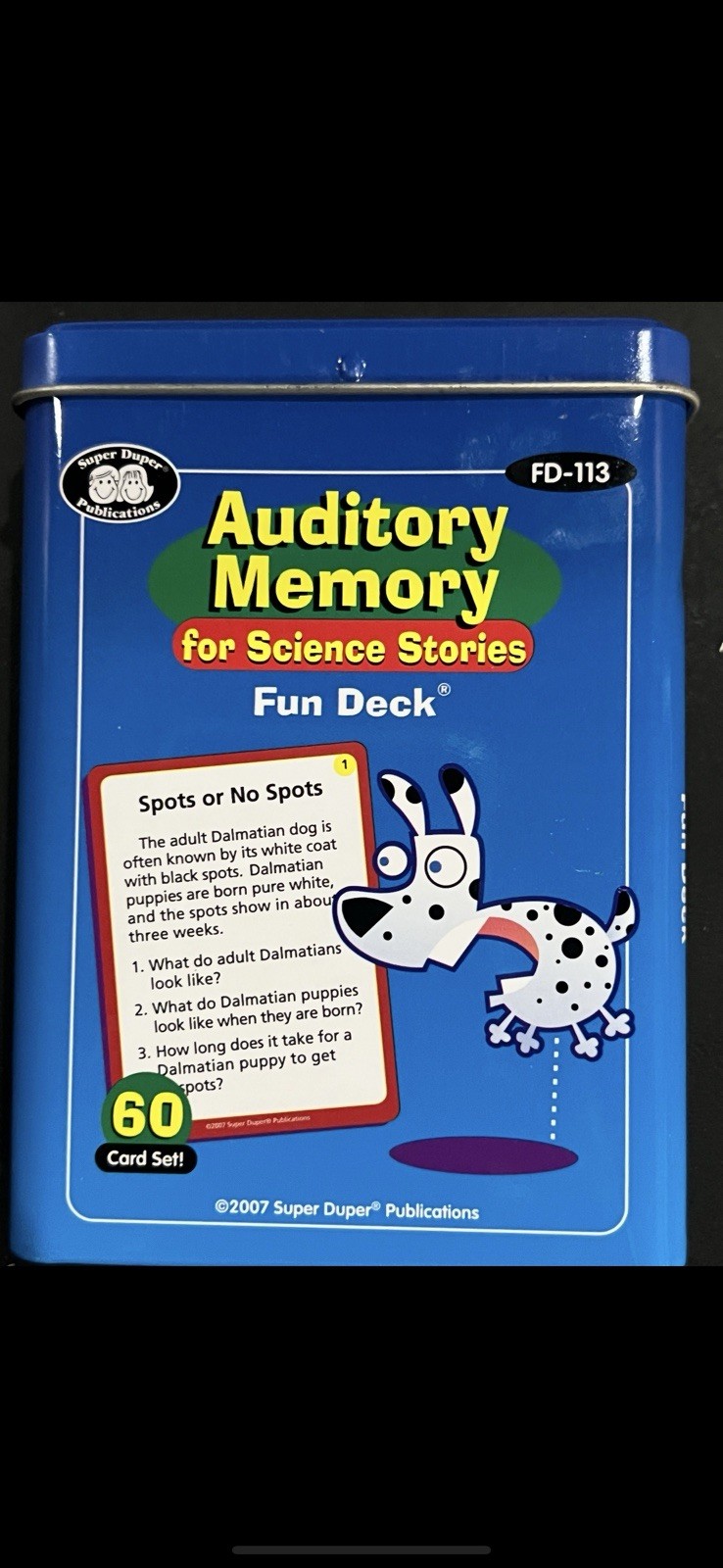 Super Duper Auditory Memory for Science Stories Fun Deck