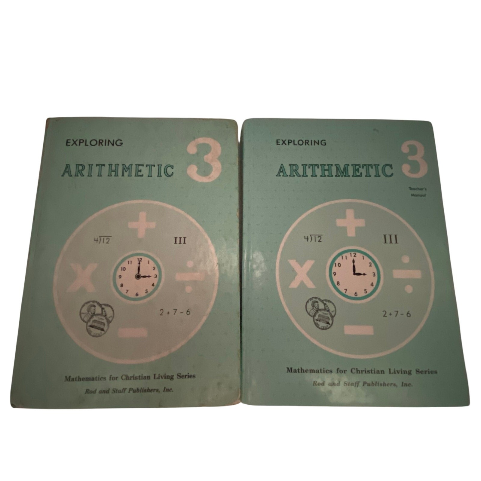 Rod and Staff Arithmetic Math Grade 3 Student Textbook Teacher Manual Lot of 2