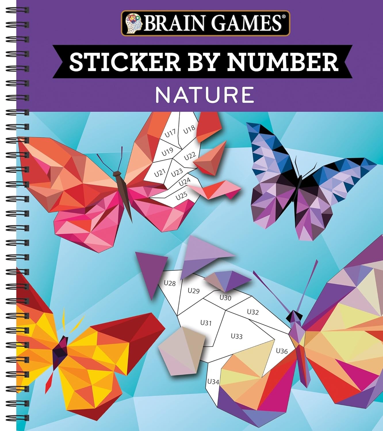 Brain Games – Sticker by Number: Nature (28 Images to Sticker) Spiral-bound…