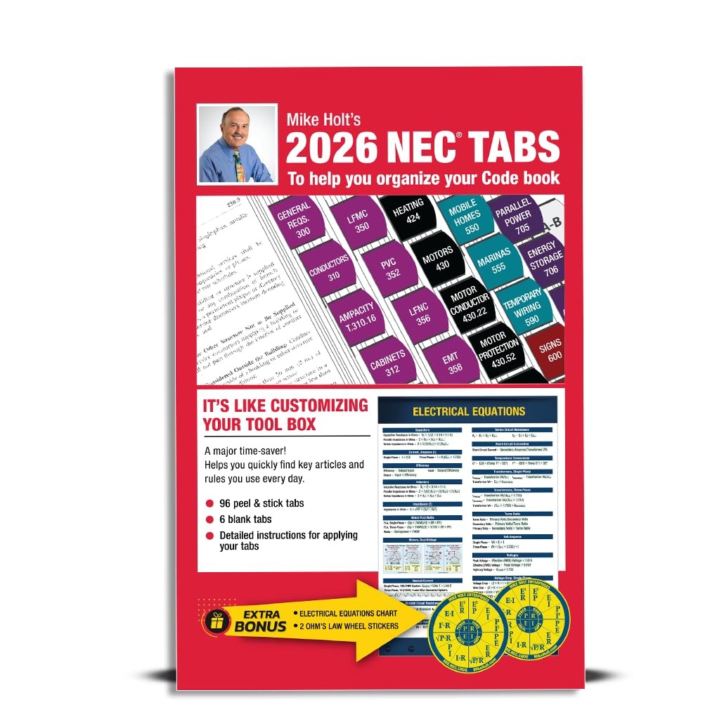 Mike Holt’s Electrical Code Tabs, Based on the 2026 NEC
