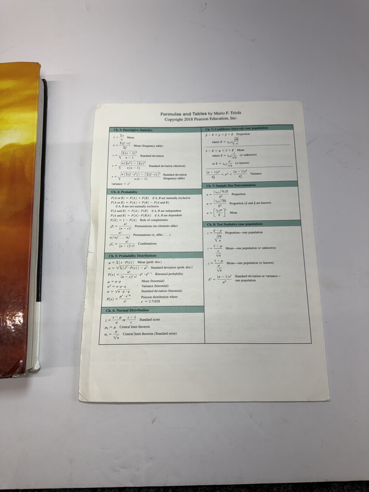 Elementary Statistics by Mario F. Triola – Third California Edition (Hardcover)