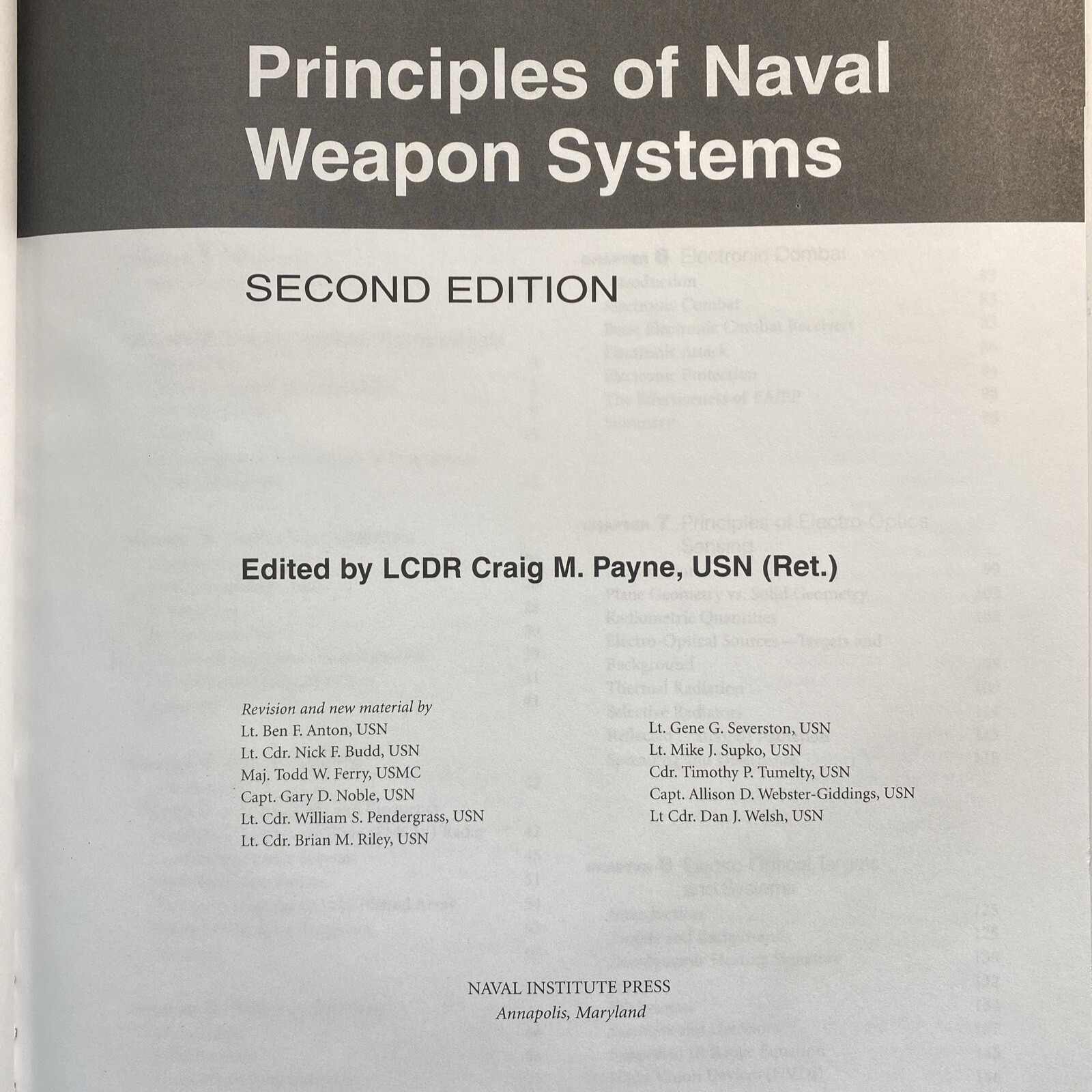 Principles of Naval Weapons Systems – U.S. Naval Institute Blue & Gold – Payne