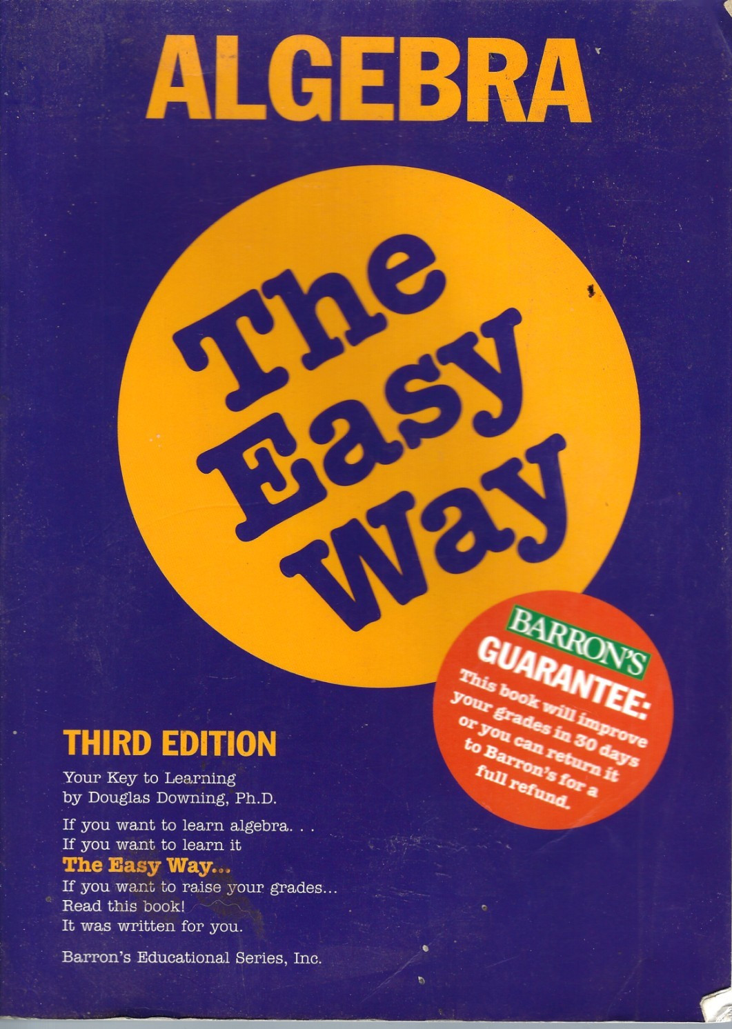 Algebra the Easy Way (Barrons) – PB Douglas Downing 1996 Vintage