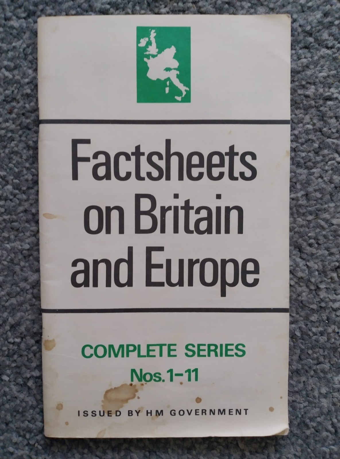 Booklet Factsheets on Britain And Europe Complete Series Nos 1-11 HM Government