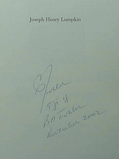 JOSEPH HENRY LUMPKIN – GEORGIA’S FIRST CHIEF JUSTICE, 2002 BOOK ***SIGNED***