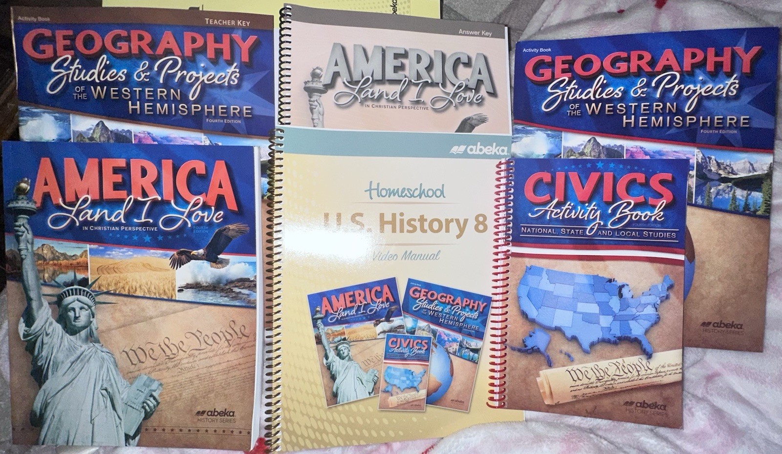 Abeka Homeschool U.S. History 8 Video Manual Spiral w/ Answer & Teacher Keys
