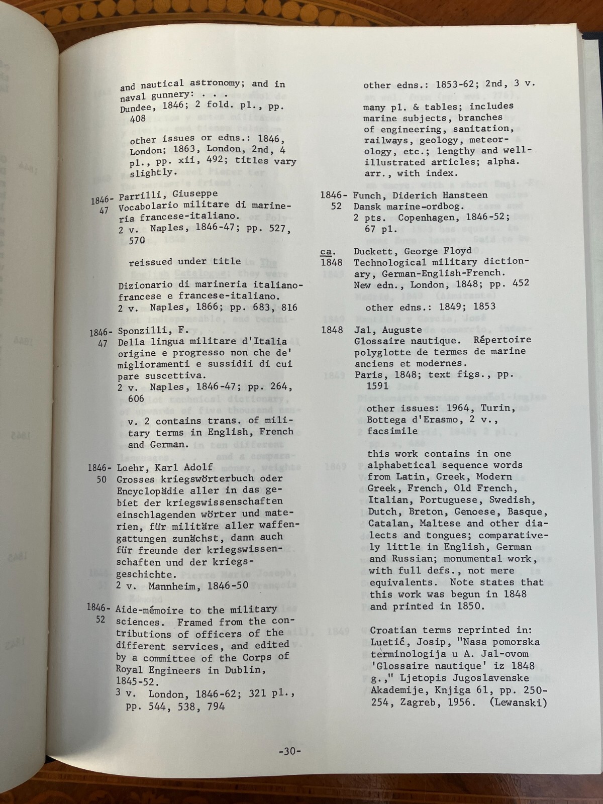 A Bibliography of Encyclopedias Dictionaries Military, Naval & Maritime Affairs