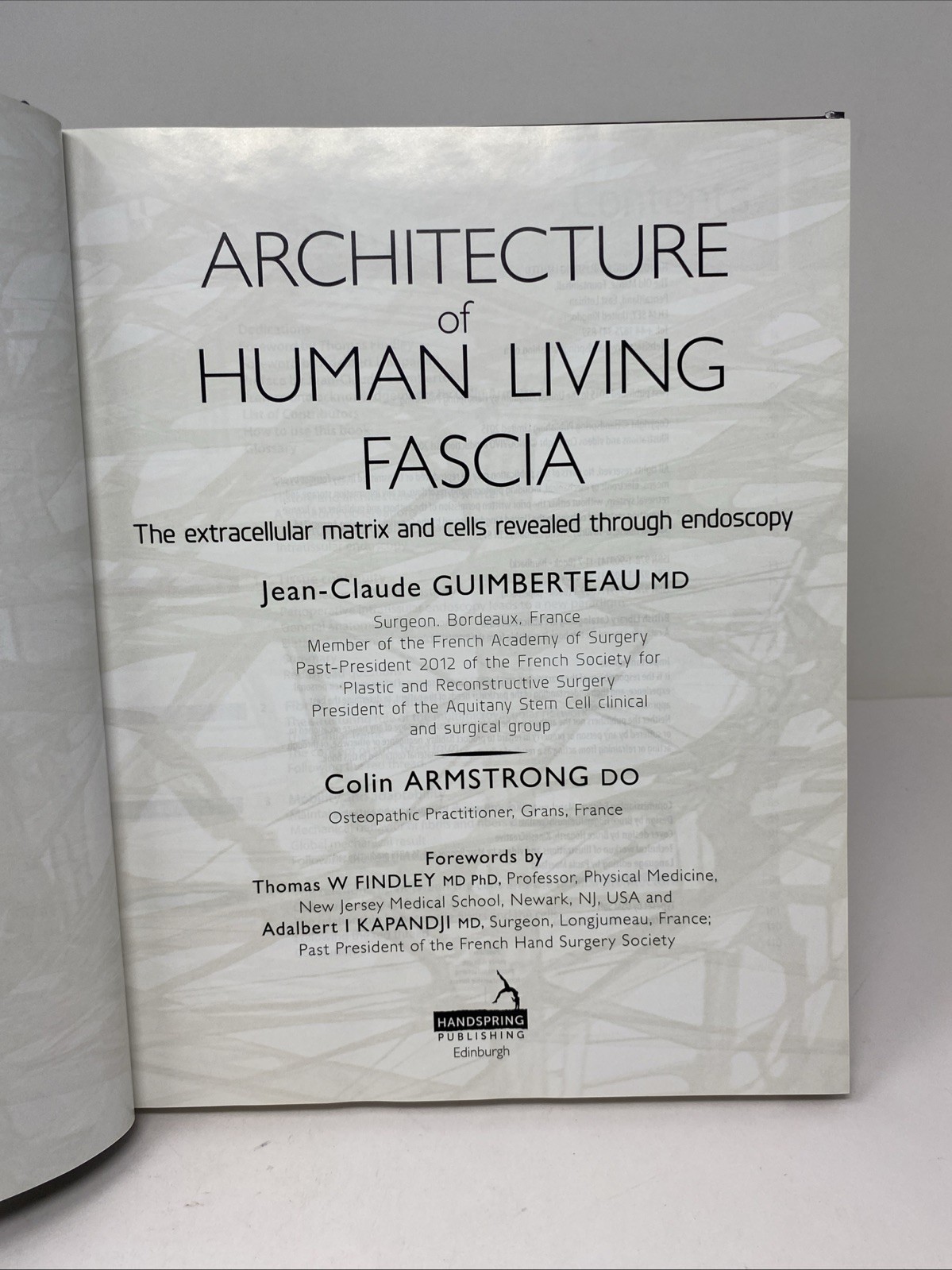 Architecture of Human Living Fascia (2015, Hardcover + DVD, Clean Pages)