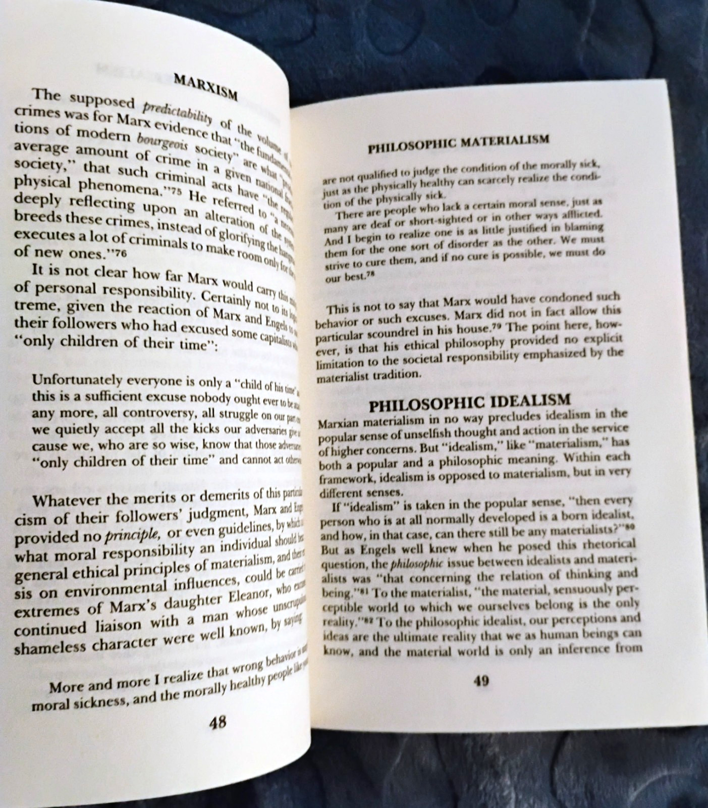 Marxism Philosophy and Economics by Thomas Sewell VG SC 1st Quail Edition 1985