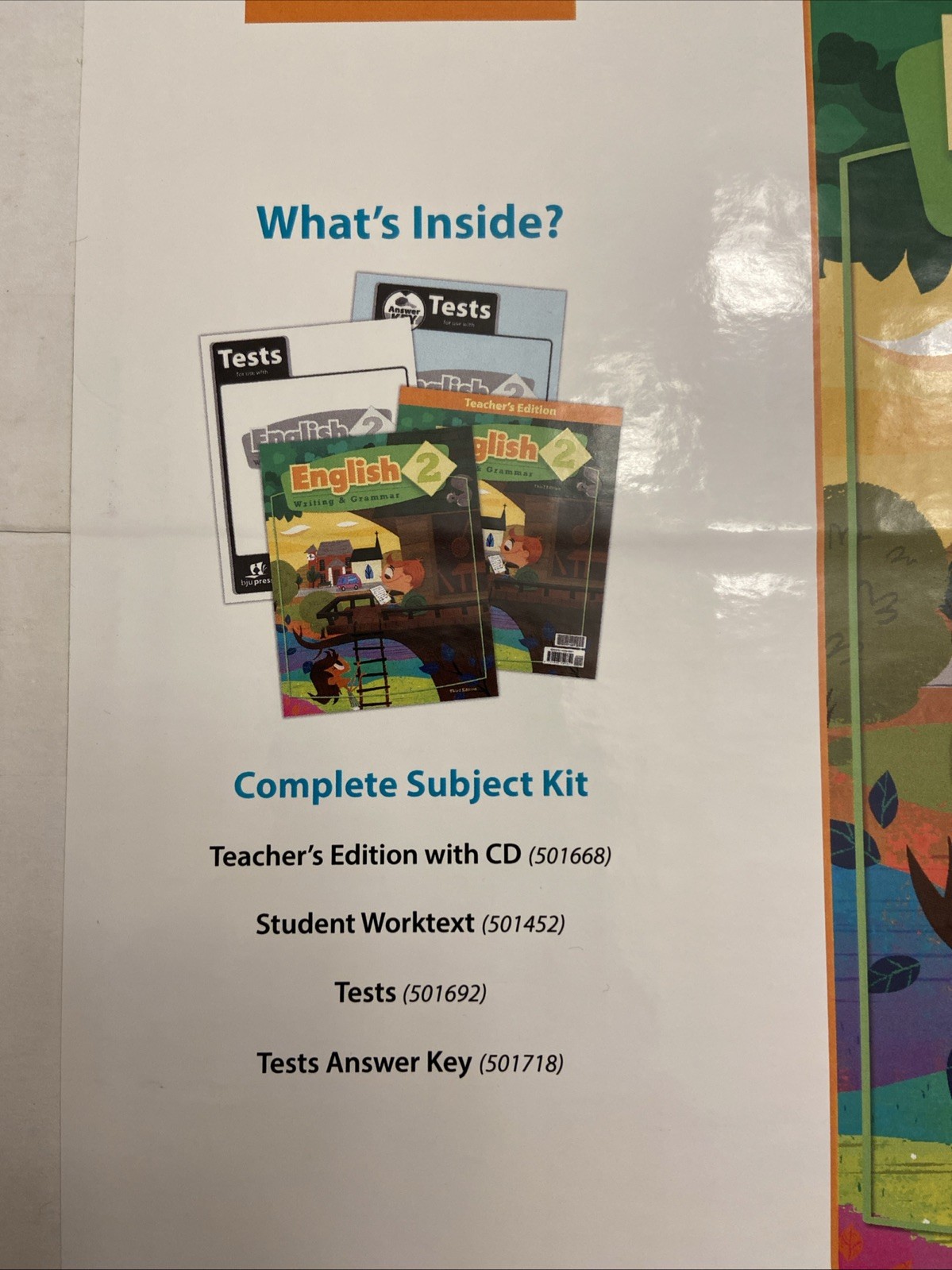 NEW BJU Press 2nd grade ENGLISH 2 WRITING & GRAMMAR Complete Subject Kit 3rd ed