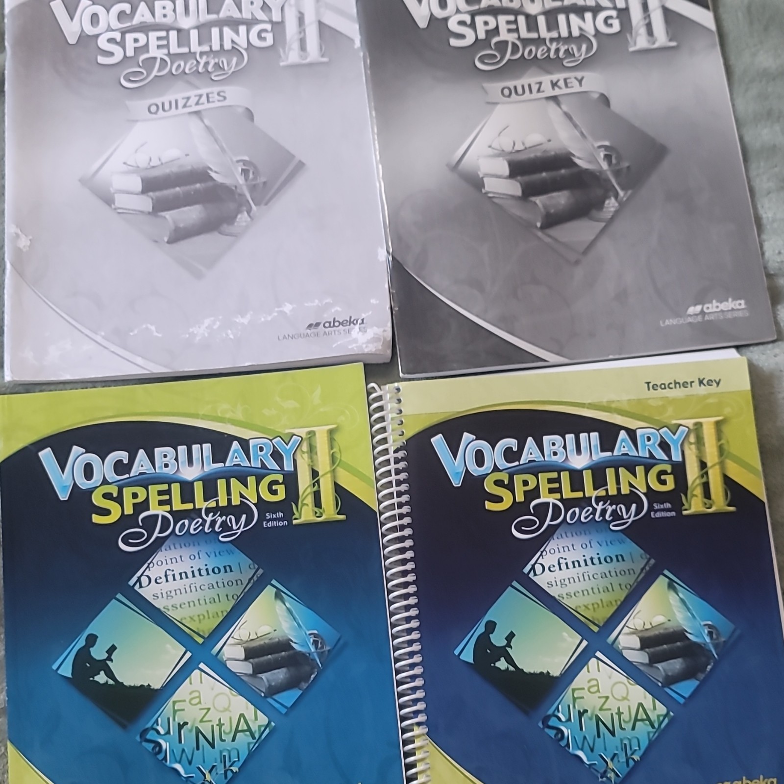 Abeka Vocabulary Spelling Poetry II Student Book Quizzes Quiz Key Teacher Key