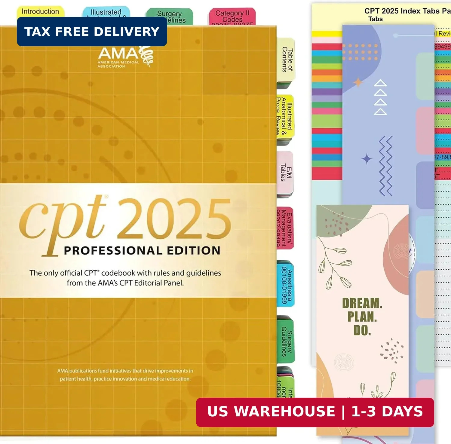 Upgraded Index Tabs for CPT 2025 Professional Edition, Complete CPT Book Tabs, L