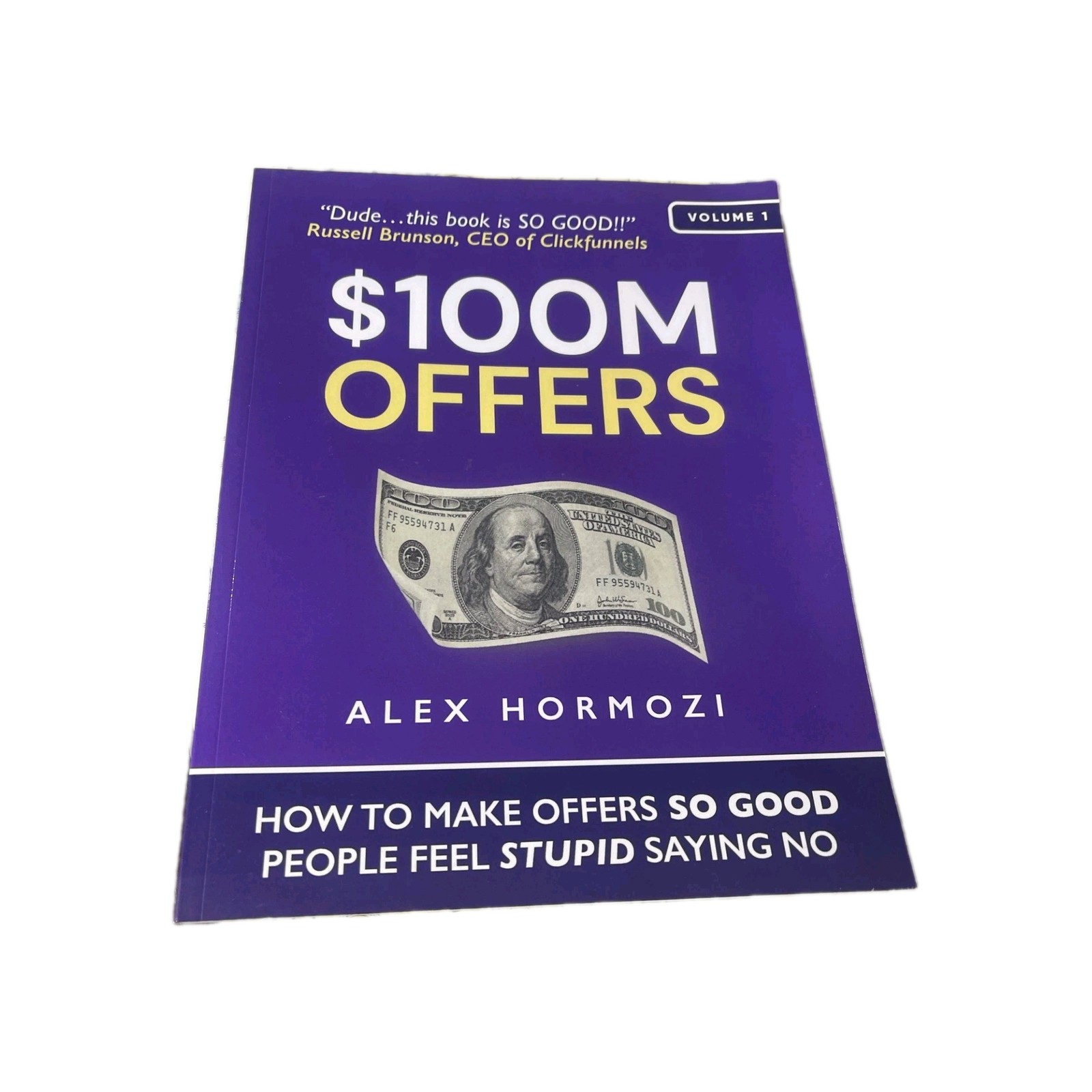 $100M Offers by Alex Hormozi – Volume 1 Paperback – Excellent Condition