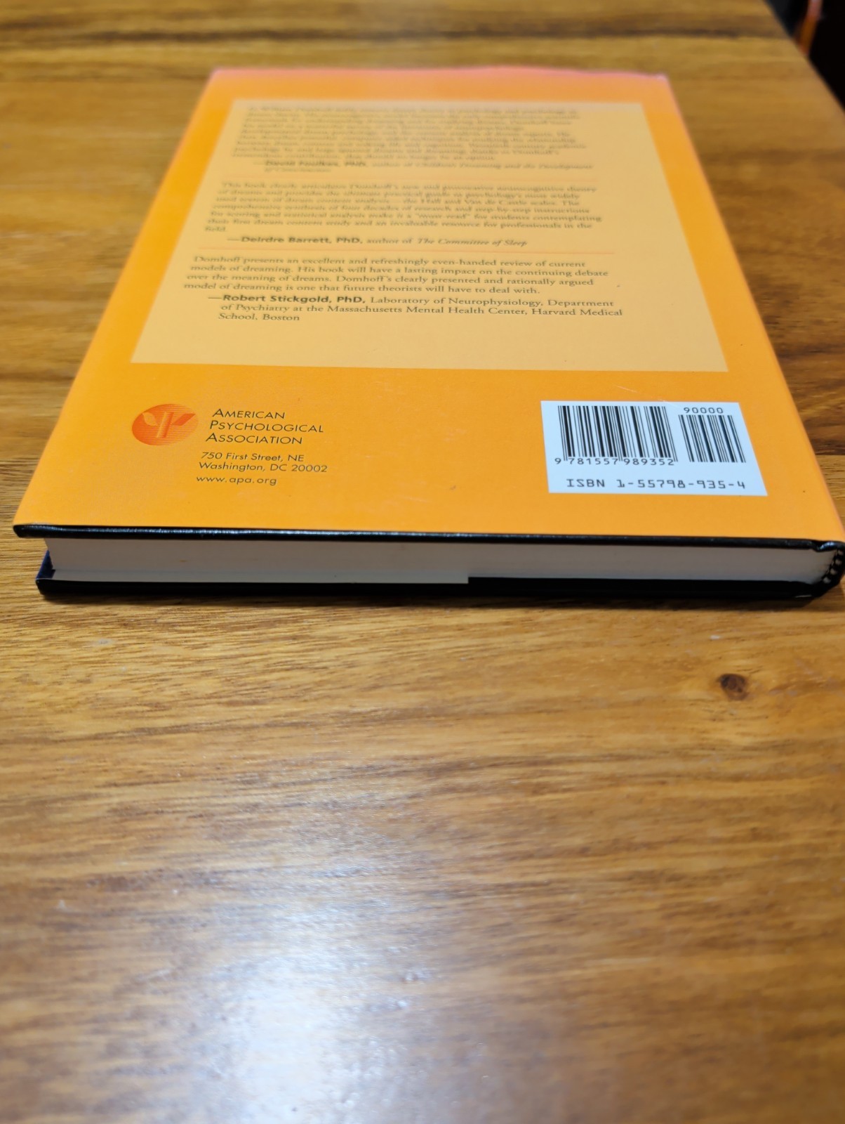 The Scientific Study of Dreams Domhoff 2002 APA Hardcover Psychology