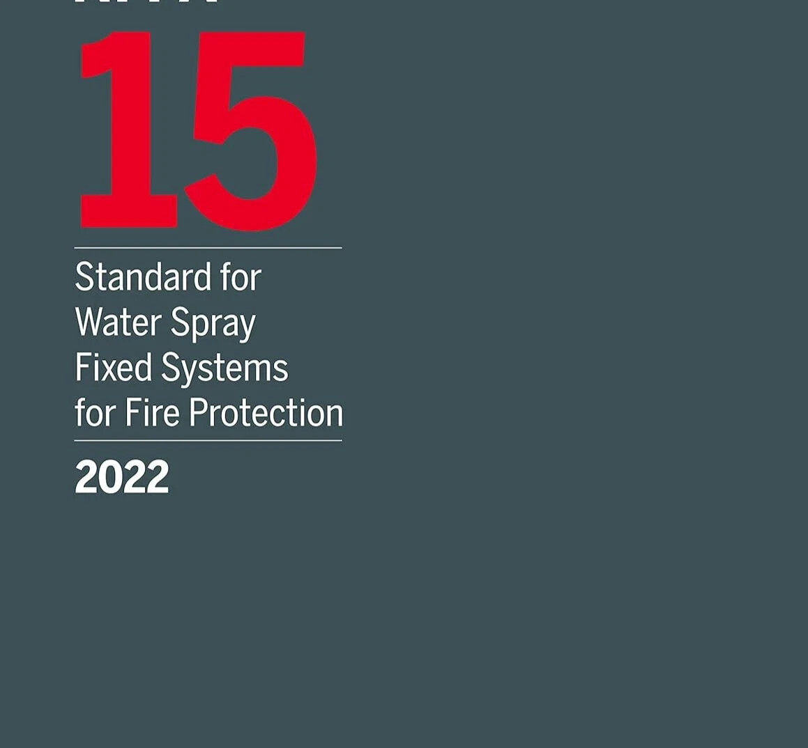 NFPA 15 Standard for Water Spray Fixed System for Fire Protection 2022 USA STOCK