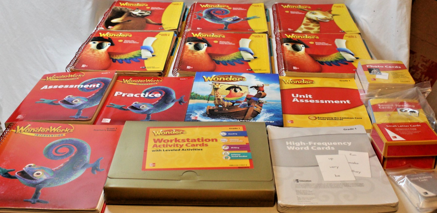 McGraw Hill Wonders Grade 1 Teacher’s Editions Units 1-6 & Assessment Books Set