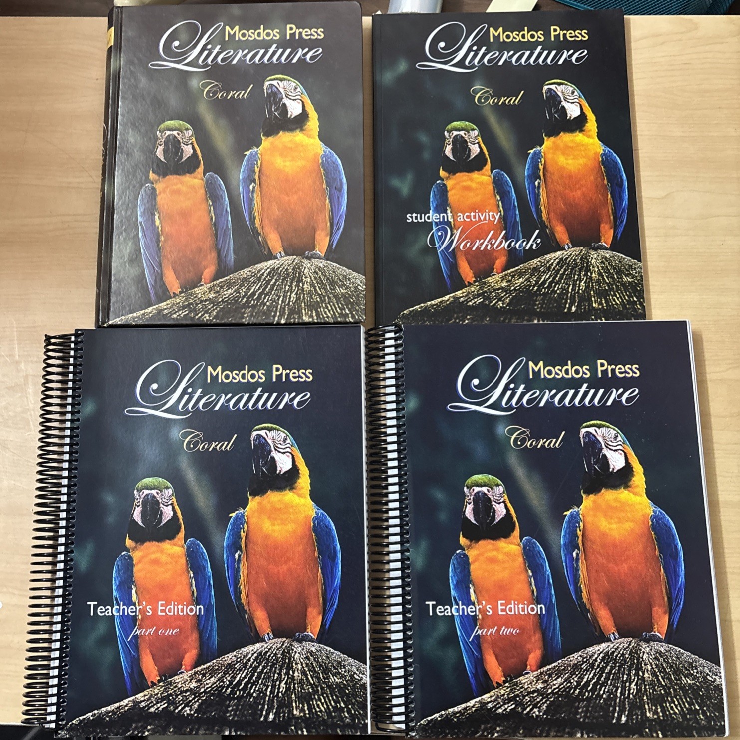 Lot 4 Mosdos Press Literature Coral Student Teacher’s Edition Part 1-2 Workbook