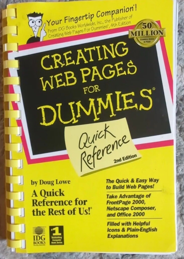Creating Web Pages Paperback Doug Lowe Quick Reference Book