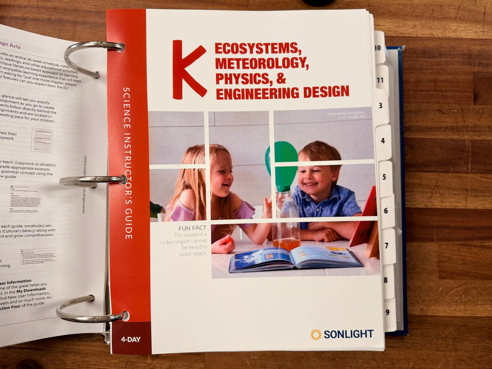 Sonlight K Instructor’s Guide Binder History LA Science 4-Day