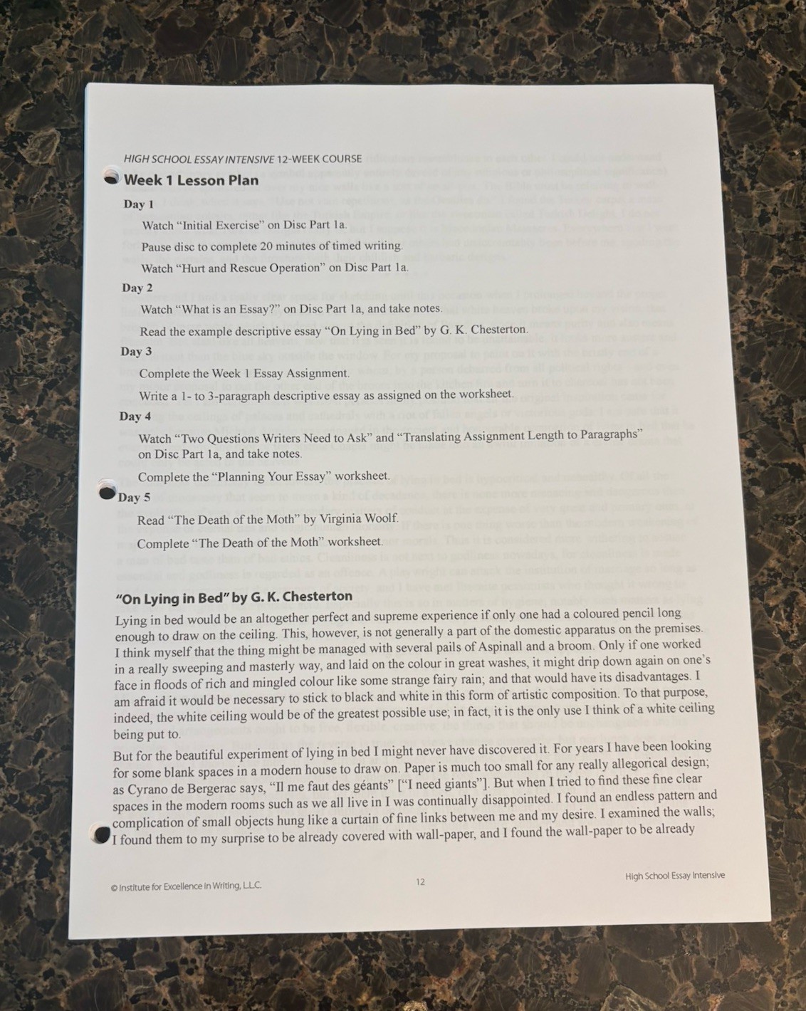 Institute For Excellence In Writing High School Essay Intensive 12 Week Course