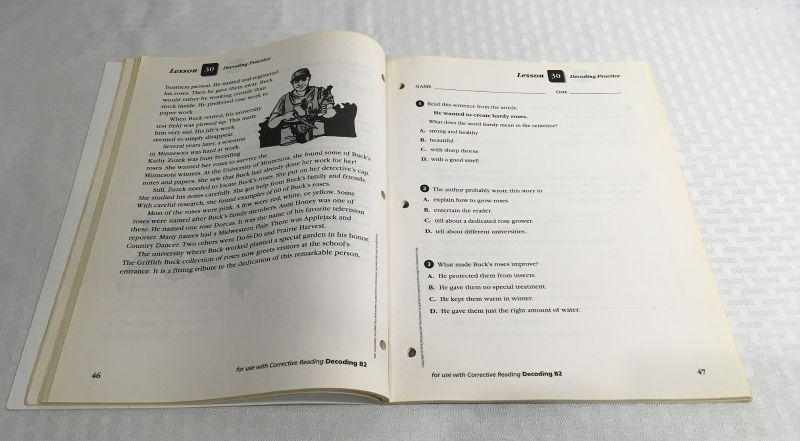 SRA PRACTICING DECODING SKILLS / STANDARDIZED TEST FORMAT / DECODING B2