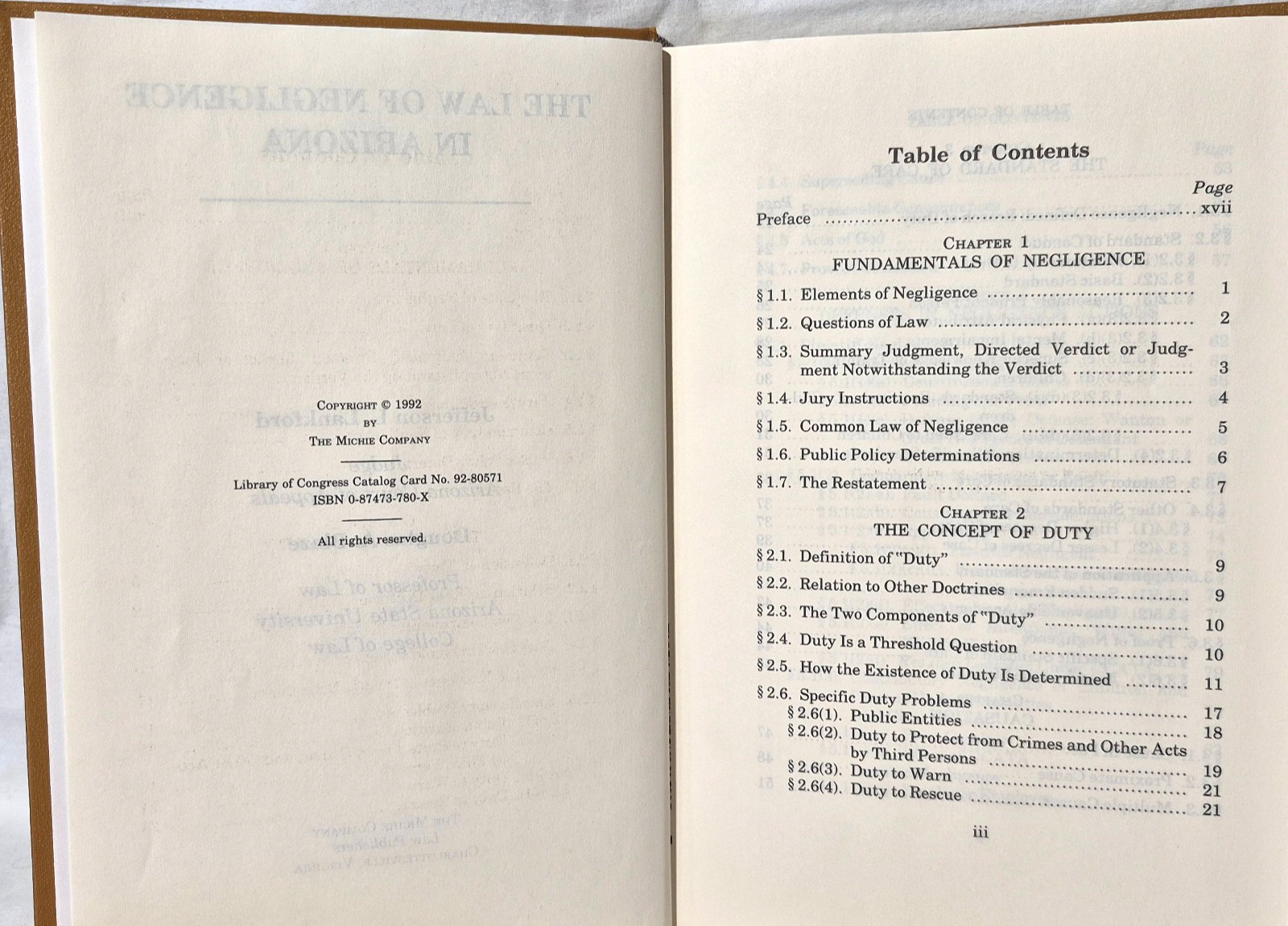The Law of Negligence in Arizona 1992 Jefferson L. Lankford Douglas A. Blaze