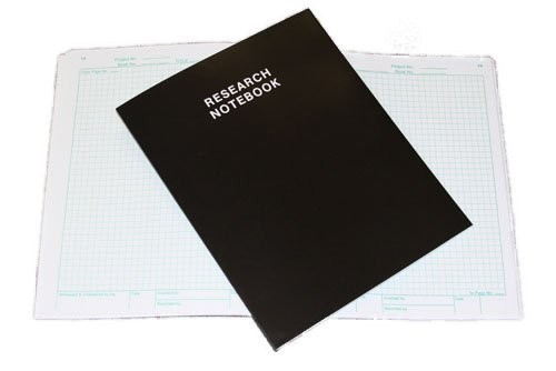 Black Research Notebook 9.25 x 11.25 Inches 64 Pages Graph Paper Perfect Bound